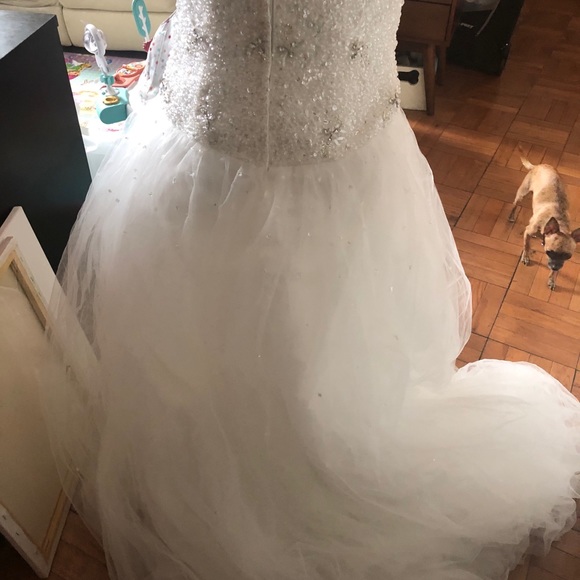 David’s Bridal Jewel Wedding Dress Sz 10 - Picture 11 of 15